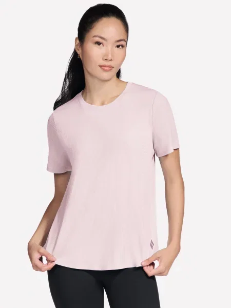 Спортивна футболка Skechers GOWALK LUXE RIB TEE поліестер/спандекс рожевий