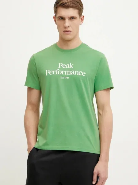 Тениска Peak Performance с принт зелено