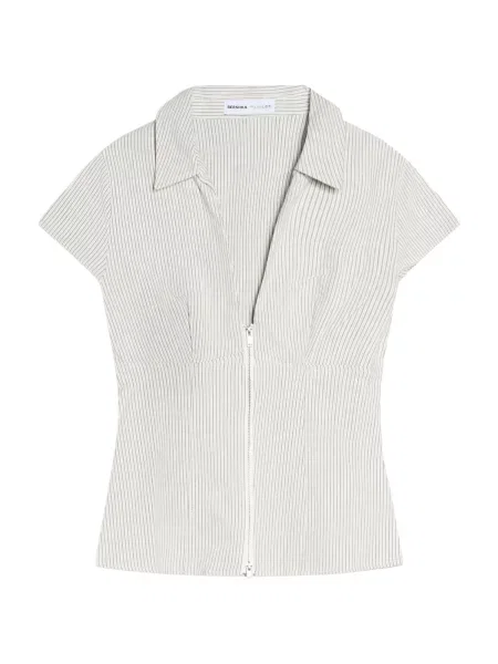 Bershka Bluză pământiu / natural alb