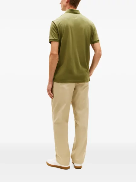 Kratak polo majica Tommy Hilfiger s autogramom zelena