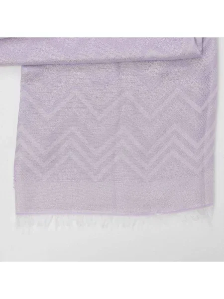 Szal Missoni z frędzli fioletowa