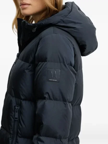 Palton Armani Exchange cu glugă albastru