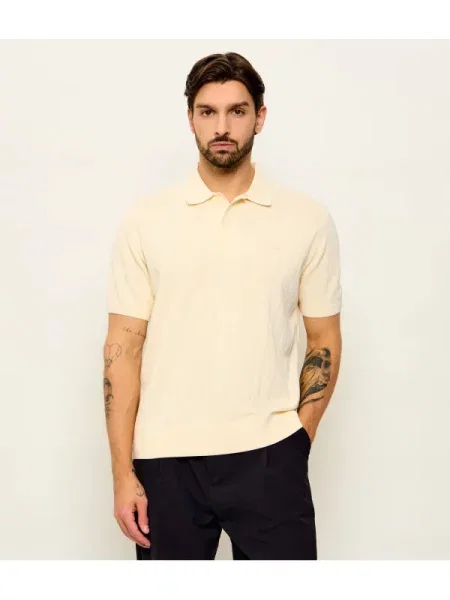 Tricou polo Lacoste clasic bej