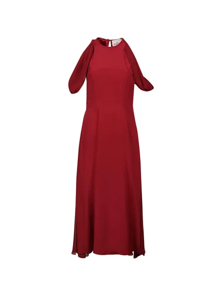 Rochie midi Crida de mătase roșu