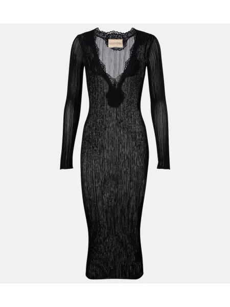 Rochie midi Valentino tricotate negru