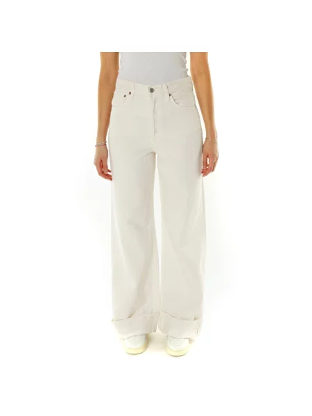 Spodnie Agolde beżowe