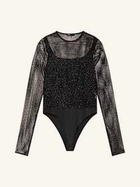 Maje Body Z Błyszczącą Przędzą schwarz czarny