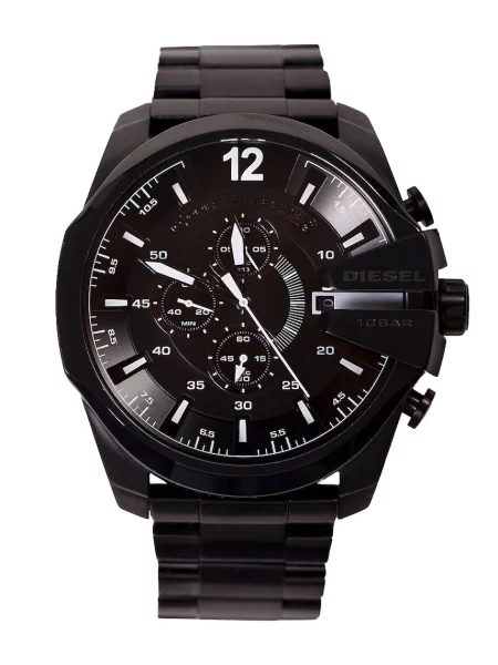 DIESEL Ceas analogic Mega Chief / alb negru