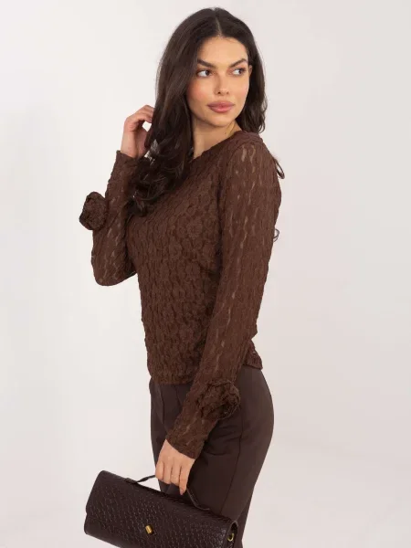 Bluza Italy Moda s printom smeđa