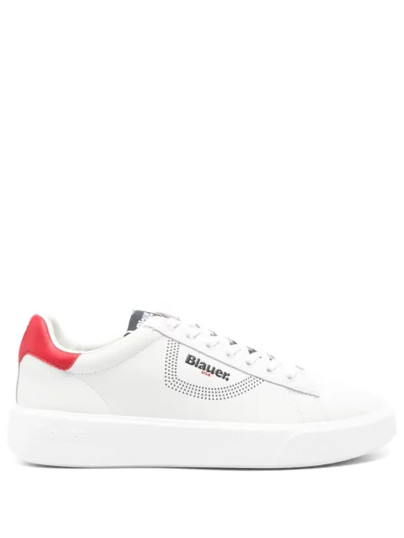 Sneakerși Blauer din piele alb