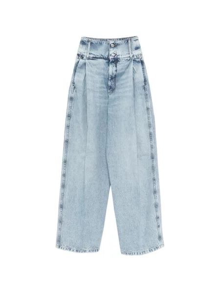 Jeansy Sportmax plisowane niebieskie