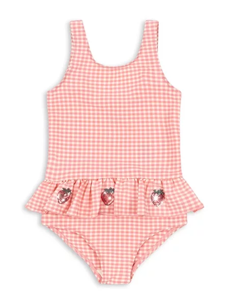 Konges Sløjd Jednodílné dětské plavky ETTA SWIMSUIT růžové