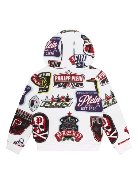 Bluza z kapturem dziecięca Philipp Plein biała