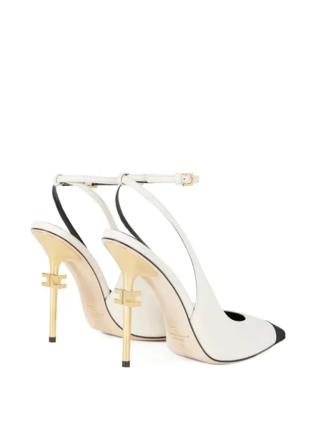 Pantofi cu toc Elisabetta Franchi slingback alb