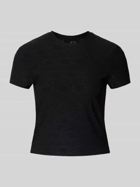 T-shirt o kroju relaxed fit z efektem podpalania model SMILLA' Only czarna