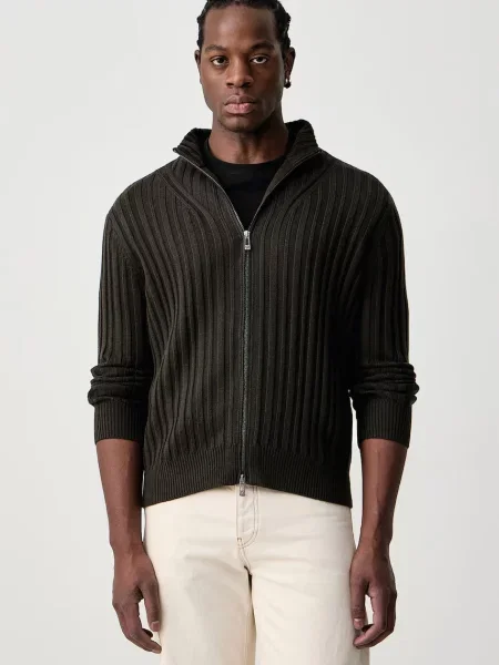 Armani Exchange pulover cu pentru bărbați cu amestec de lână verde