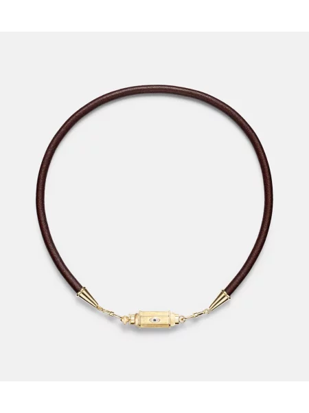 Usnjena ogrlica Marie Lichtenberg zlata