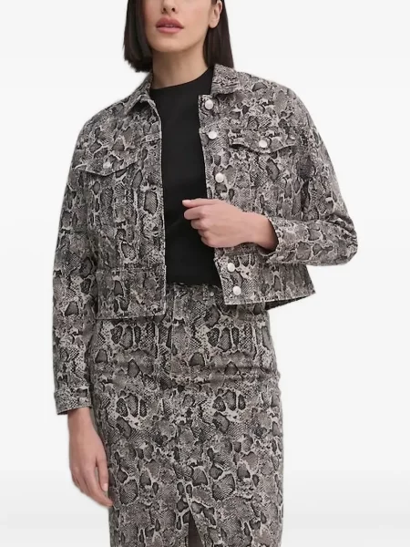 Kurtka jeansowa Joop! z nadrukiem w wężowy wzór szara