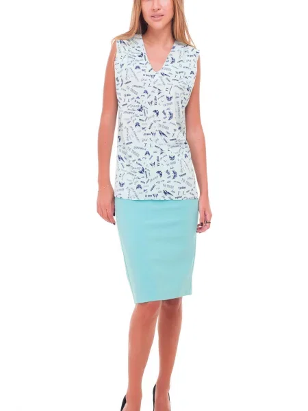 Спідниця міні LadyLike бавовна/поліестер бірюзовий