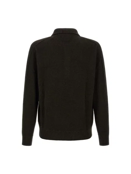 Koszula Zegna wełniana z długim rękawem brązowa