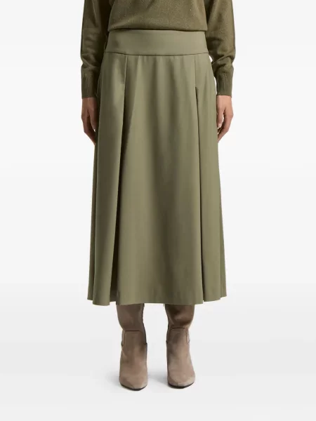 Fusta plisata Peserico plisată până la genunchi verde