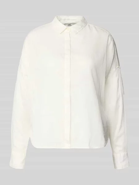 Bluzka o kroju regular fit z krytą listwą guzikową model ‘SANDY’ 0039 Italy biała