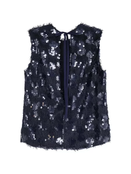 Top Semicouture cu paiete albastru
