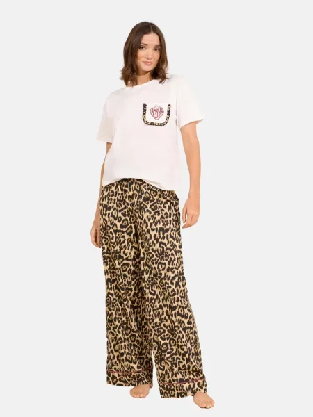 Friends Like These Pijama bej / maro alb