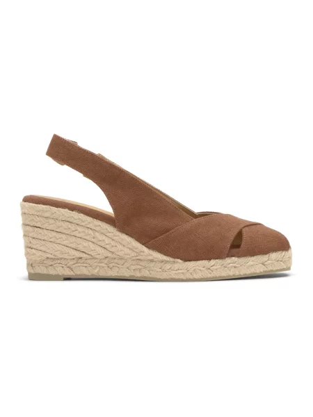 Espadryle Castaner z otwartym noskiem brązowe