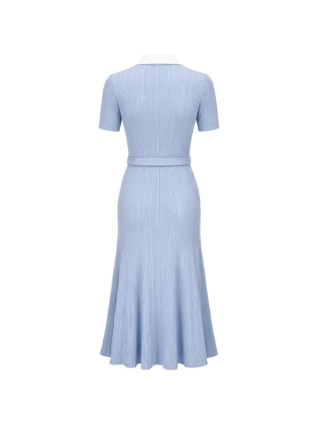 Rochie midi Self-portrait tricotate albastru