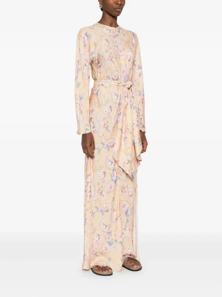 Rochie maxi Forte_forte cu model floral de costum