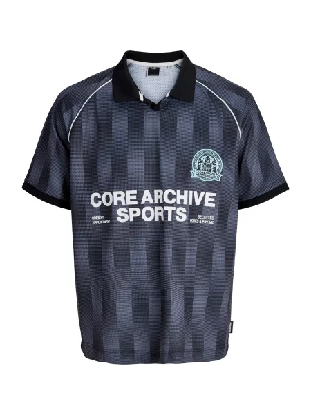 JACK & JONES Tricou JCOBreeze Football albastru deschis / negru alb
