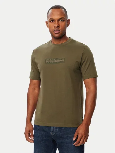 Napapijri Marškinėliai S-Box Logo Chaki