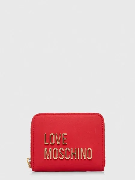 Portfel Love Moschino z logo czerwony