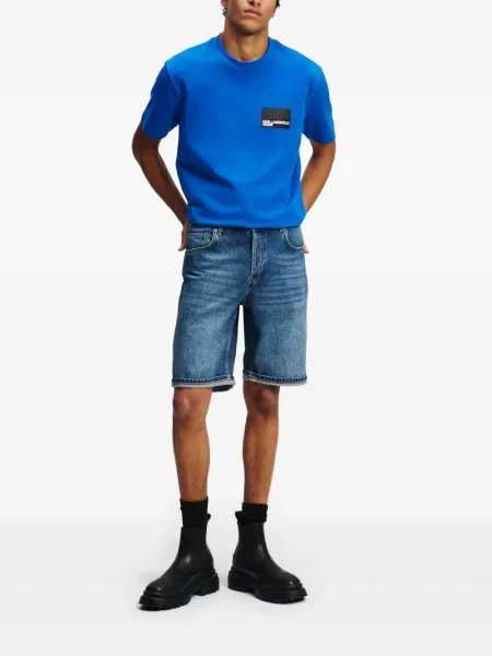 Pantaloni scurți din denim Karl Lagerfeld Jeans albastru