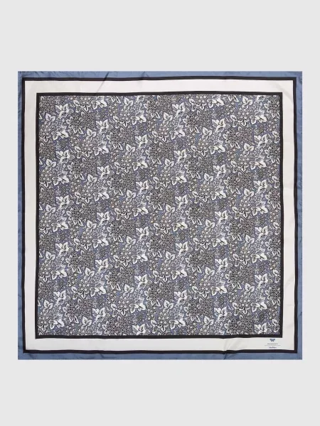 Хустка із шовку в квітковий принт Max Mara Weekend синя