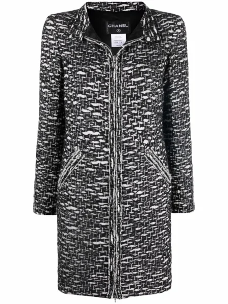 Bouclé bunda Chanel Pre-owned černá