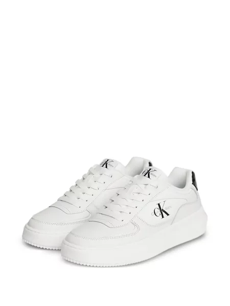 Sneakers Calvin Klein με κορδόνια με δαντέλα λευκό