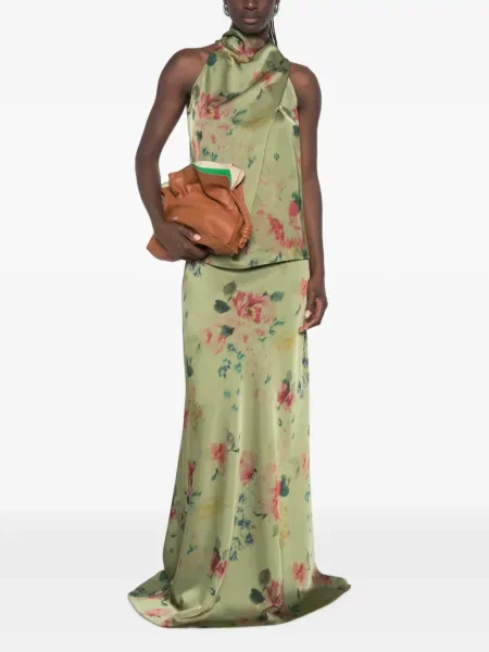 Fusta maxi Marques'almeida cu model floral cu imagine verde