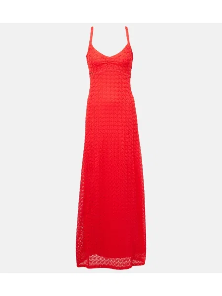 Rochie maxi Melissa Odabash tricotate de costum roșu