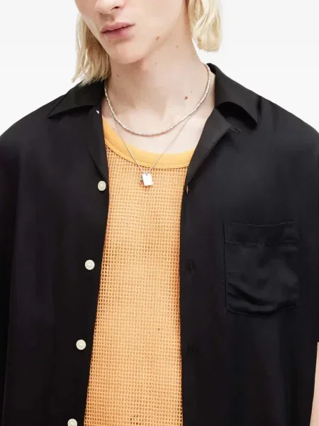 Cămașă Allsaints cu broderie negru