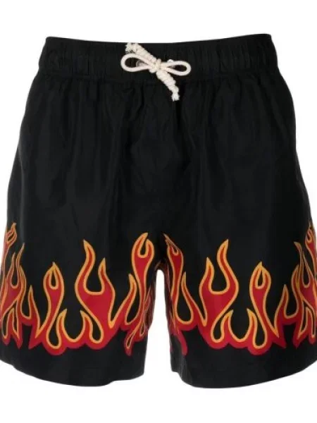 Slip de baie Palm Angels cu imagine negru