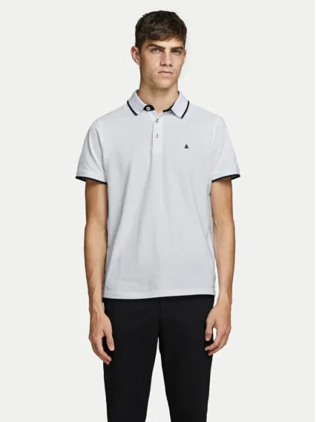 Jack&Jones Тениска с яка и Paulos бял