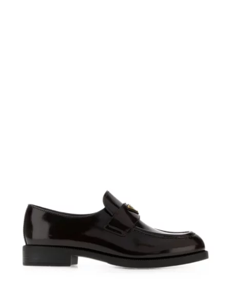 Pantofi loafer Prada din piele cu autograf negru