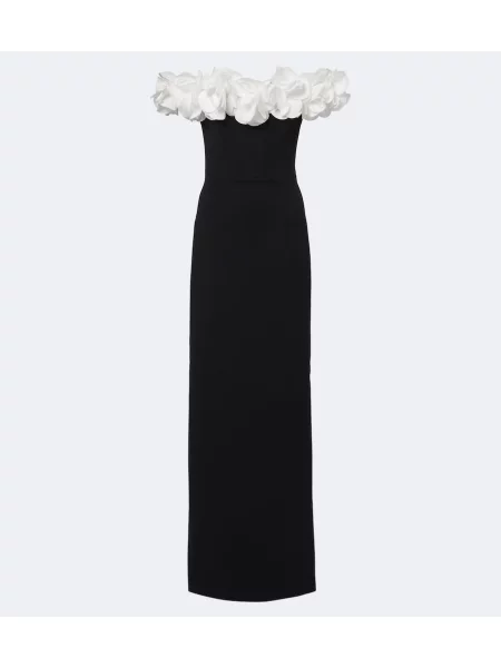 Rochie Rebecca Vallance cu model floral cu aplicații negru