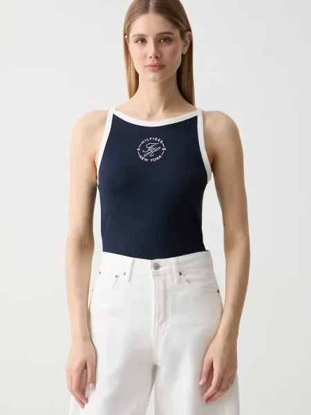 TOMMY HILFIGER Top bleumarin alb