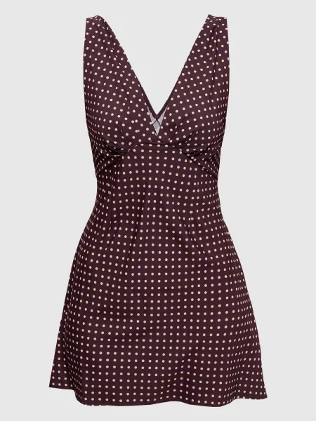 Сукня міні Graciela в горох Faithfull коричнева