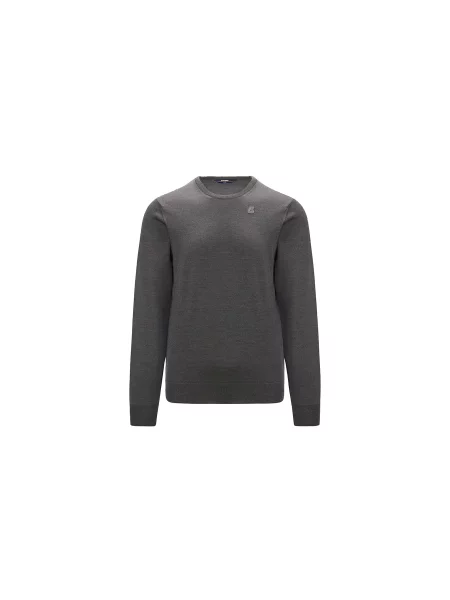 Sweter K-way z wełny merino z kapturem szary