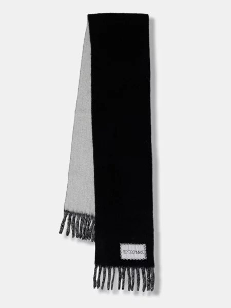 Sportmax fular cu lână TENUE uni negru