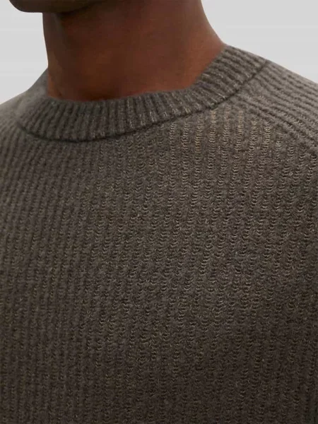Sweter o kroju regular fit z mieszanki żywej wełny Marc O'polo brązowy